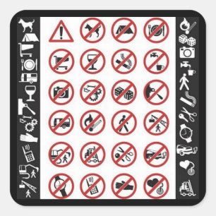 Danger Signs (3) Square Sticker