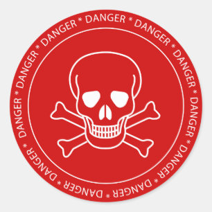 Danger - Skull Sign Sticker