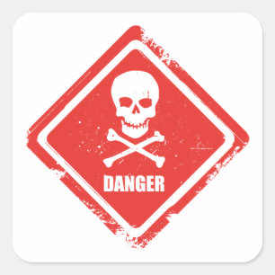 Danger Square Sticker