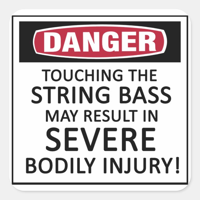 Danger String Bass Square Sticker (Front)