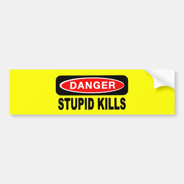 Danger Stupid Kills Bumper Stickers (Front)
