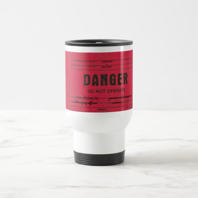 Danger Tag Customisable Coffee Mugs (Center)