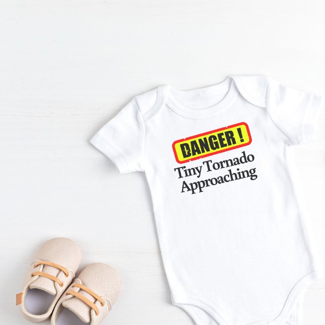 Danger! Tiny Tornado Approaching Baby Bodysuit (Danger! Tiny Tornado Approaching Baby Bodysuit)