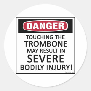 Danger Trombone Classic Round Sticker