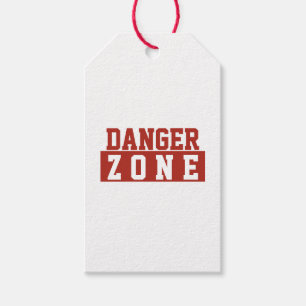 Danger Zone / Minimalist Modern Plain Red White Gift Tags