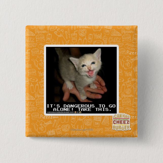 Dangerous 15 Cm Square Badge (Front)