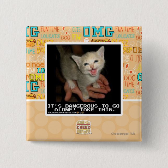 Dangerous 15 Cm Square Badge (Front)