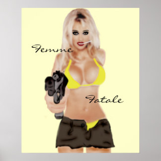 Dangerous Blonde Femme Fatale Poster
