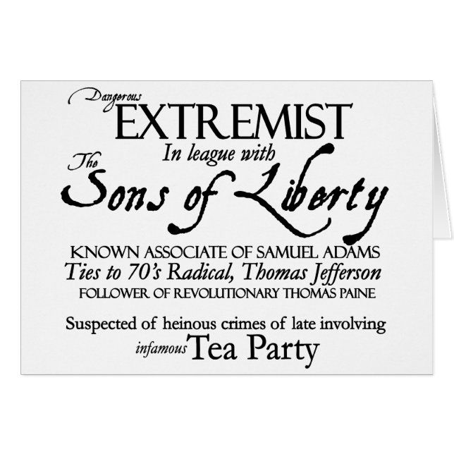 Dangerous Extremist: 18 th Century Style Poster (Front Horizontal)