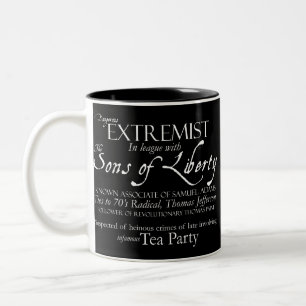Dangerous Extremist: 18th Century Style Poster Two-Tone Coffee Mug