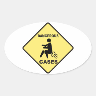 Dangerous Gases Oval Sticker