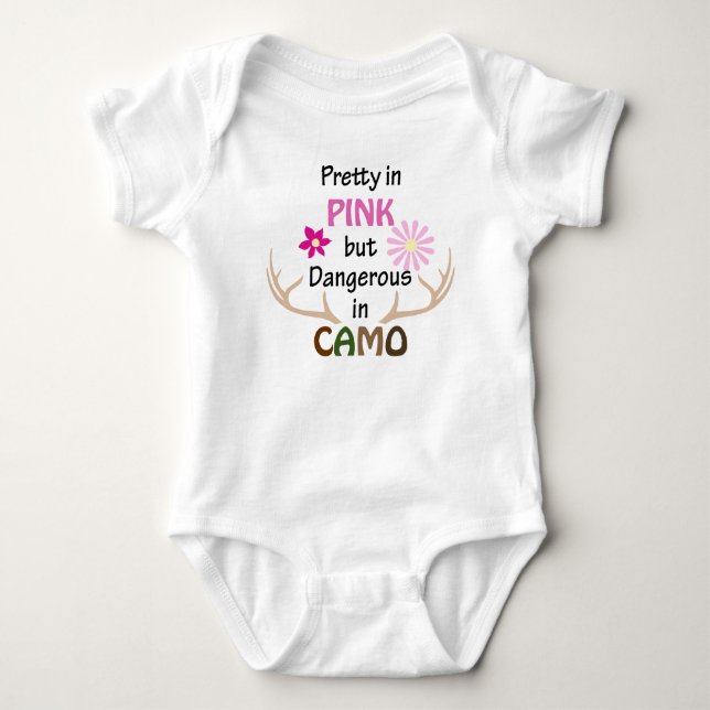 Dangerous in Camo Baby Bodysuit (Front)