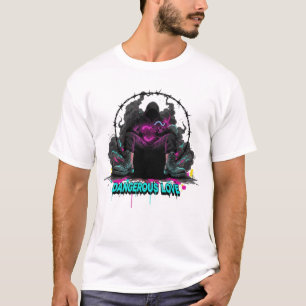 Dangerous Love Barbed Wire Heart Grenade Urban T-S T-Shirt