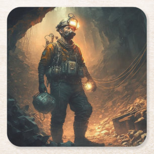 Dangerous Mines Square Paper Coaster