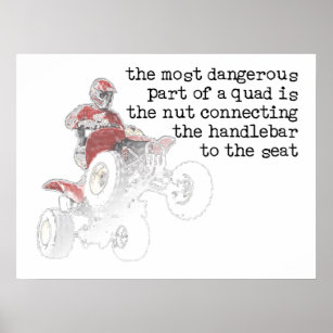 Dangerous Nut Quad ATV Off-Road Print Poster Sign