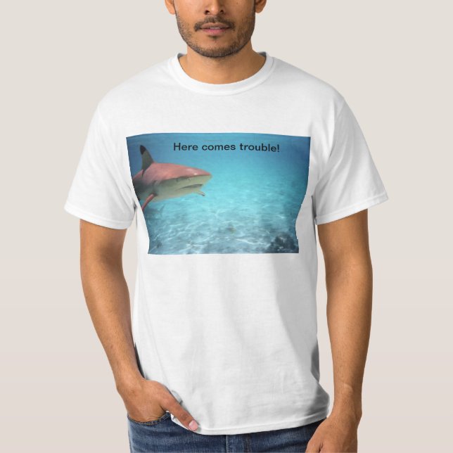 Dangerous shark in the water. T-Shirt (Front)