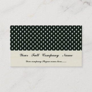 Dangerous white skull on retro black surface business card