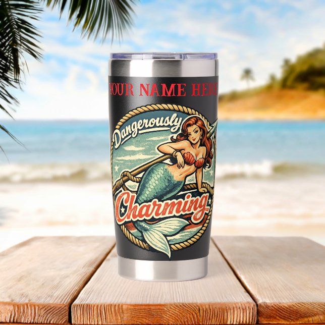 Dangerously Charming Mermaid  Insulated Tumbler (Beach (Rotated))