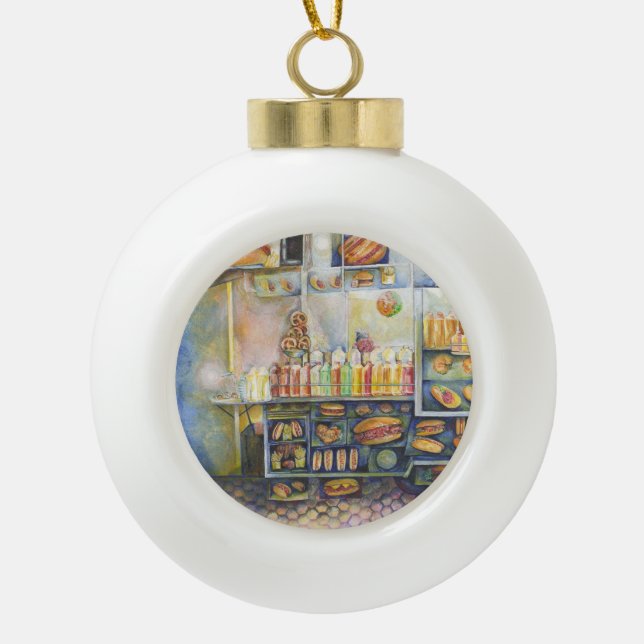 Dangerously Close To Fun Ceramic Ball Christmas Ornament (Front)