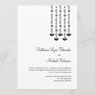 Dangling Flowers and Sparkles Wedding Invitation