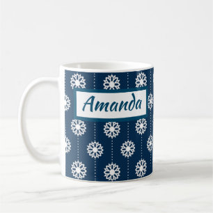 Dangling Little Stars over Navy Blue Coffee Mug