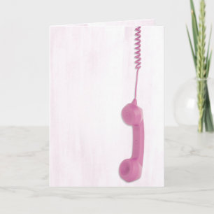 Dangling Pink Telephone Receiver  Card