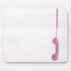 Dangling Pink Telephone Receiver Mouse Pad