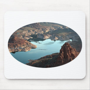 Dangling Rope Marina, Lake Powell, Utah, USA, oval Mouse Mat
