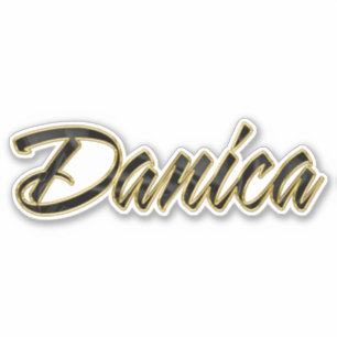 Danica black gold lettering Sticker