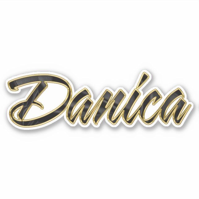 Danica black gold lettering Sticker (Front)