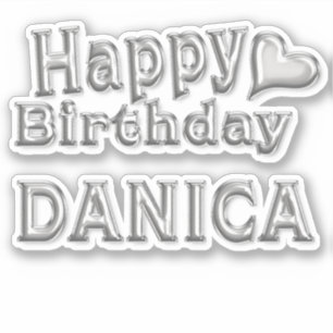 Danica Happy Birthday silver Sticker