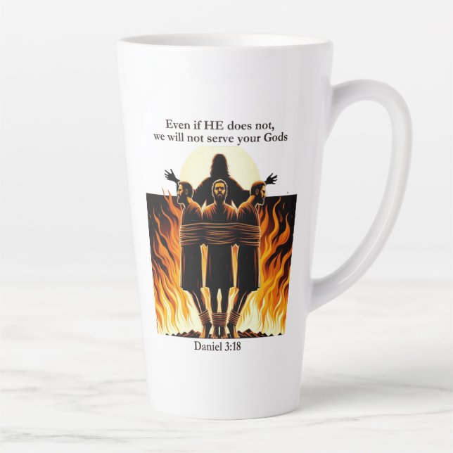 Daniel 3:18 Latte Mug – Uplifting Faith Collection (Right)