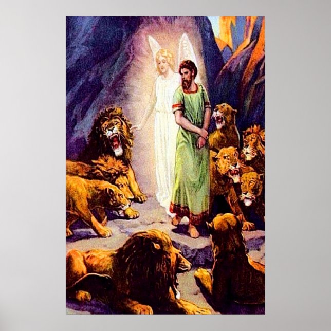 Daniel 6 God Protects Daniel from Harm poster (Front)