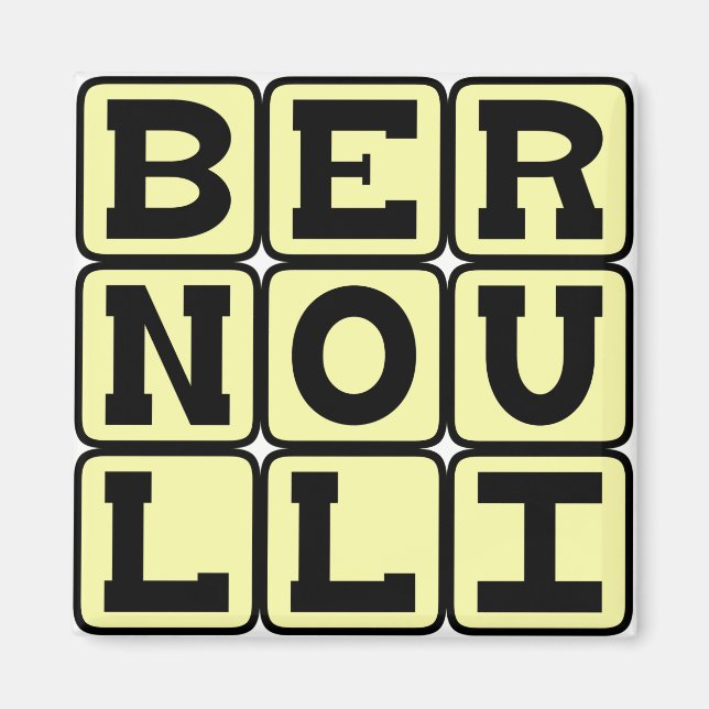 Daniel Bernoulli, of the Bernoulli Principle Magnet (Front)