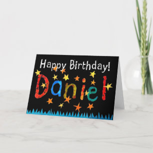 'Daniel' Birthday Card (black)