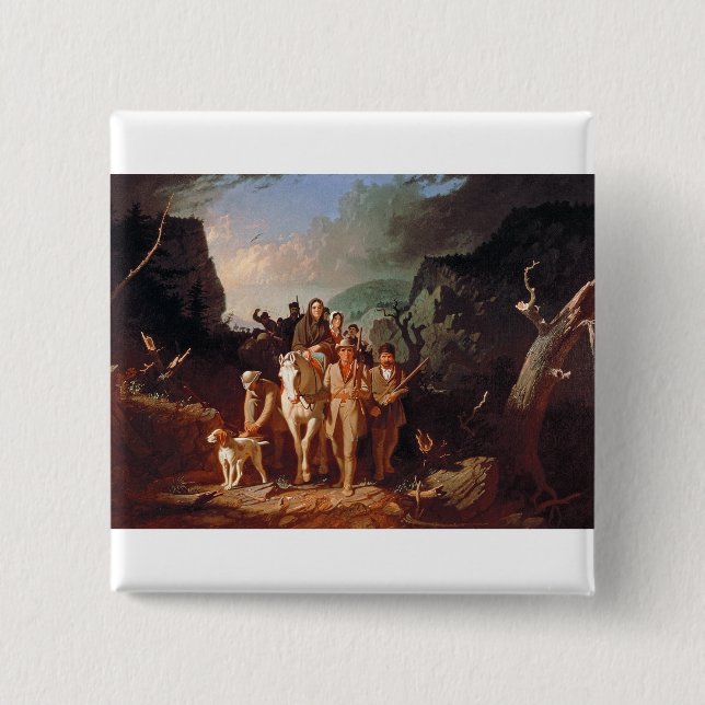Daniel Boone escorting settlers  15 Cm Square Badge (Front)