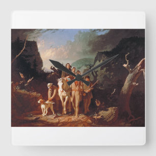 Daniel Boone escorting settlers Square Wall Clock
