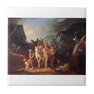 Daniel Boone escorting settlers  Tile