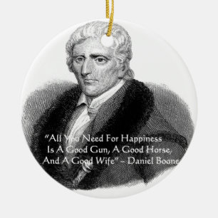 Daniel Boone Humour Quote Gifts Tees Cards Etc Ceramic Tree Decoration