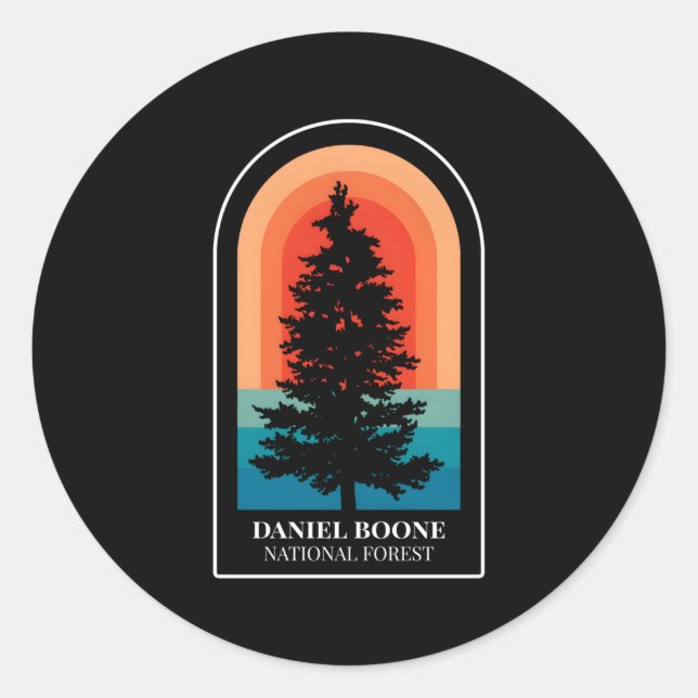 Daniel Boone National Forest Kentucky Hiking Classic Round Sticker (Front)