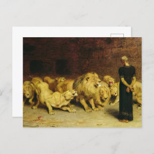 Daniel in the Lions' Den, 1872 by Briton Riviere Holiday Postcard
