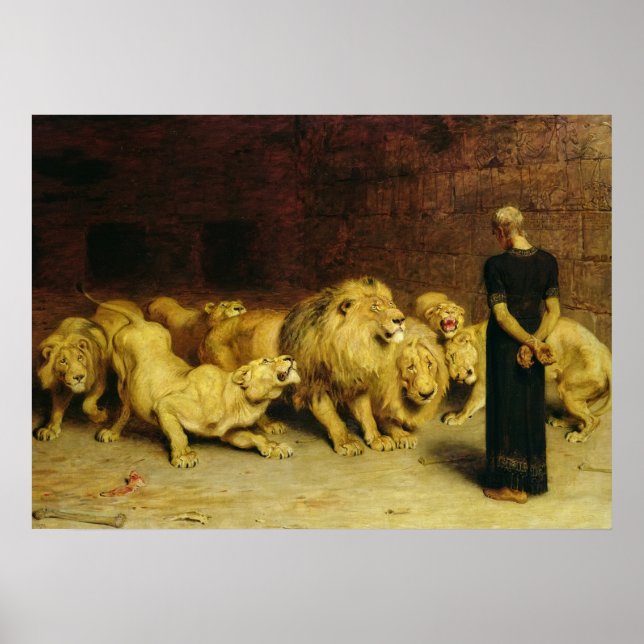 Daniel in the Lions' Den, 1872 by Briton Riviere Poster (Front)