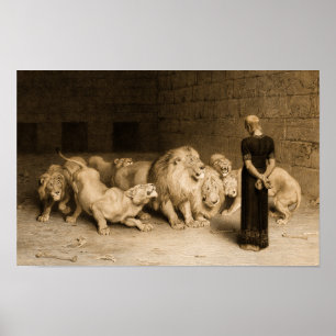 Daniel in the Lions Den, 1875 by Briton Riviere Poster