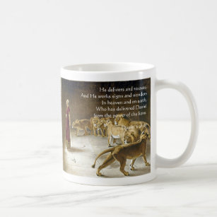 Daniel in the Lion's Den Bible Art Scripture Coffee Mug