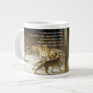 Daniel in the Lion's Den Bible Art Scripture Large Coffee Mug