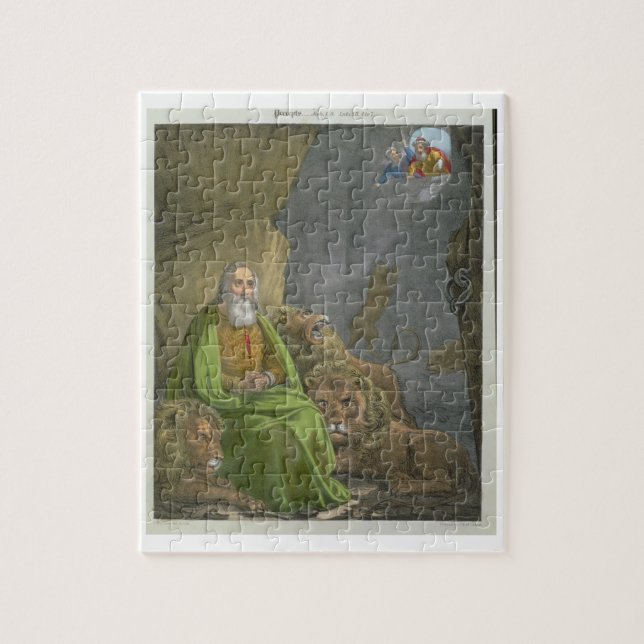 Daniel in the Lions' Den, from a bible printed by Jigsaw Puzzle (Vertical)