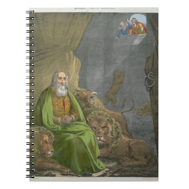 Daniel in the Lions' Den, from a bible printed by Notebook (Front)
