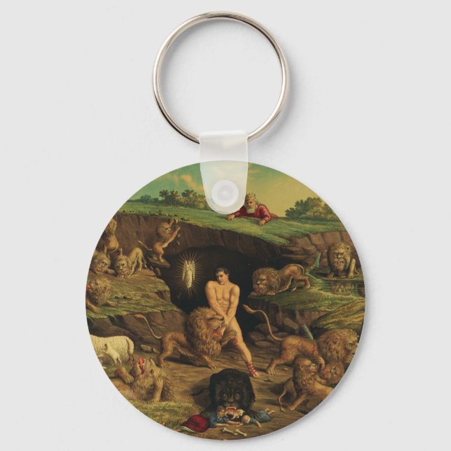 Daniel in the Lions' Den Key Ring (Front)