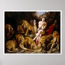Daniel in the Lions' Den Painting