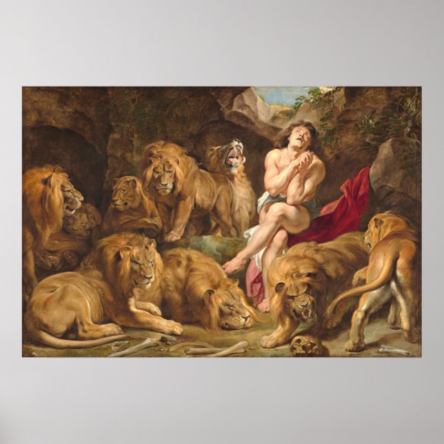 Daniel in the Lions' Den - Rubens Fine Art Poster (Front)